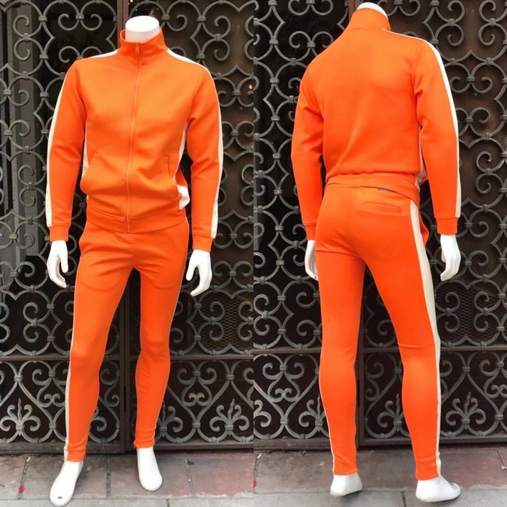 Men's Fashion Orange | White Tracksuit